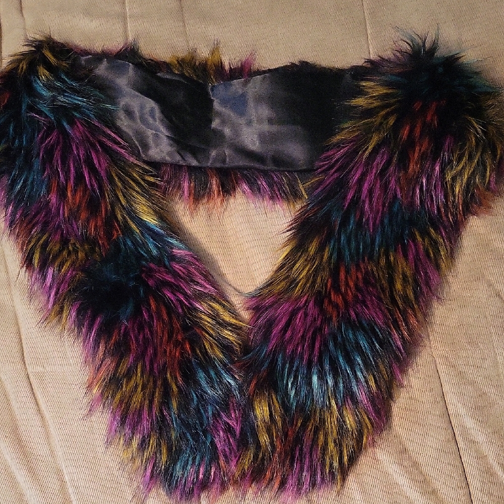 Multicolor Faux Fur Scarf